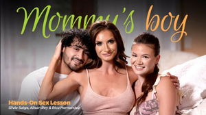 Poster of [MommysBoy] Alison Rey and Silvia Saige - Hands-On Sex Lesson